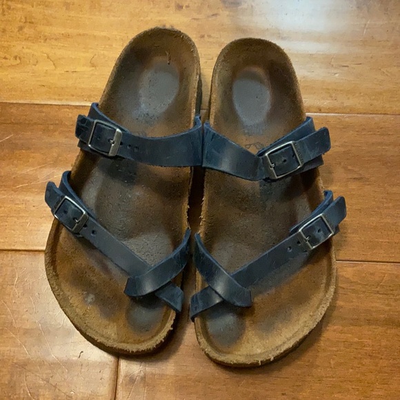Birkenstock Shoes | Birkenstock Mayari Blue Oiled Leather | Poshmark